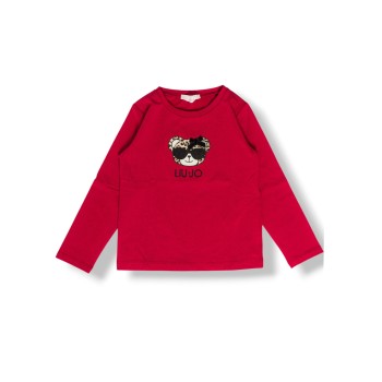 T-shirt in cotone con Teddy animalier Liu Jo