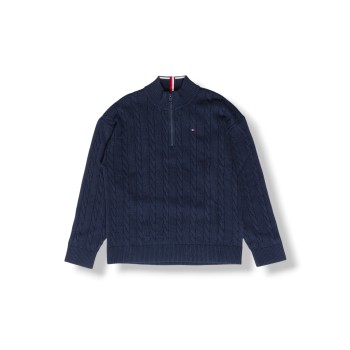 Pullover half-zip in maglia intrecciata Tommy Hilfiger