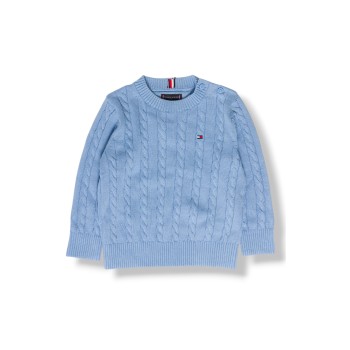 Maglione in cotone intrecciato con logo Tommy Hilfiger