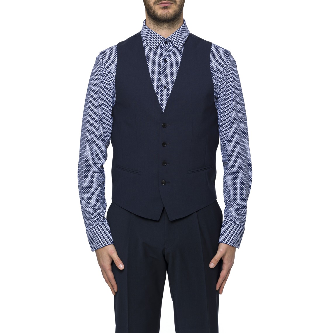 Gilet Boss slim fit in lana vergine 