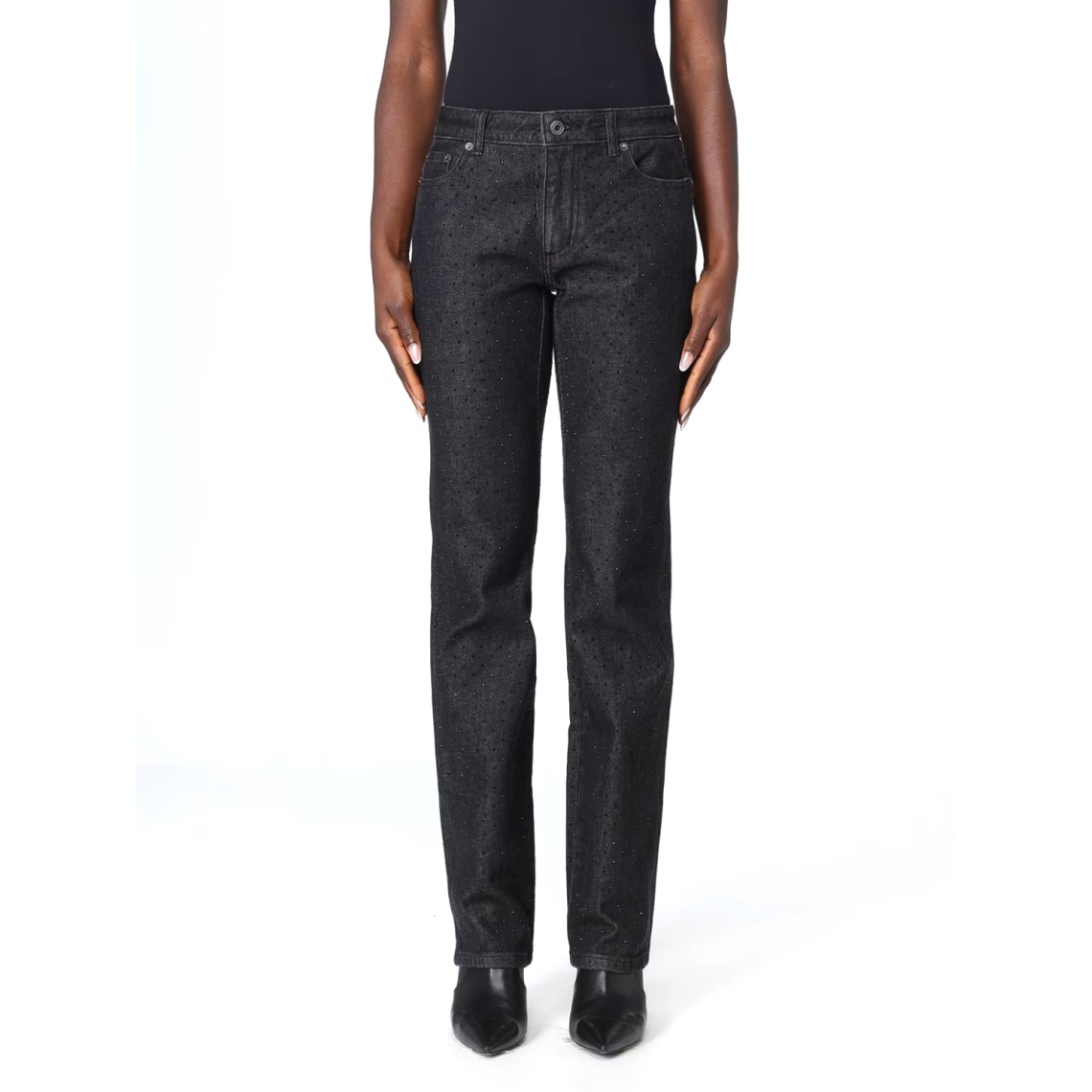 Jeans slim fit Michael Kors in denim con strass