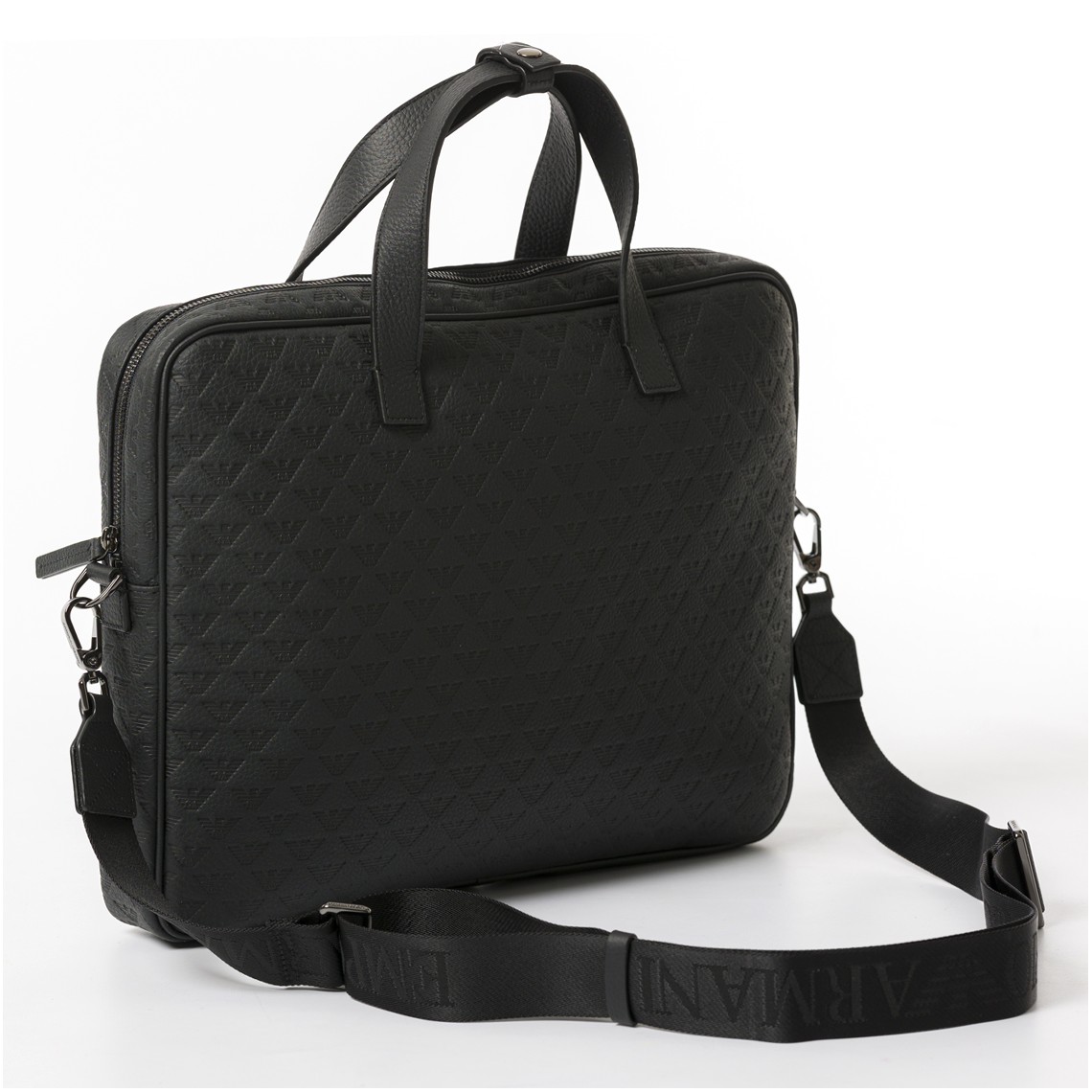 Valigetta in pelle monogram Emporio Armani