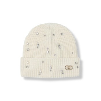 Cappello Liu Jo in maglia a coste con strass