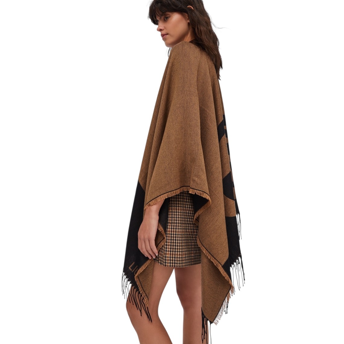 Poncho con logo e frange Liu Jo