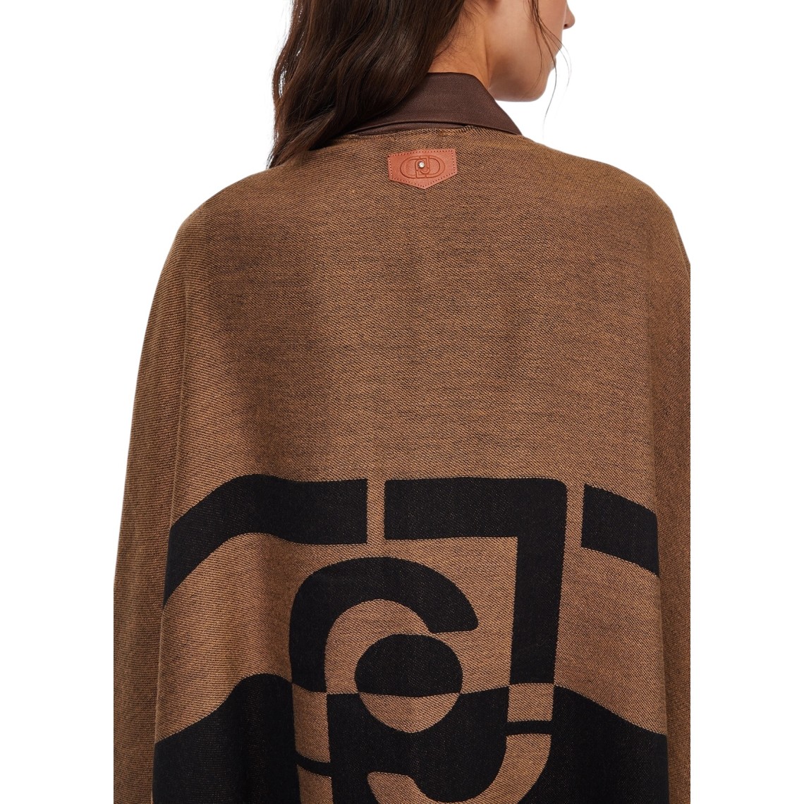 Poncho con logo e frange Liu Jo