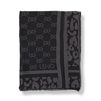 Sciarpa Liu Jo in viscosa con logo jacquard