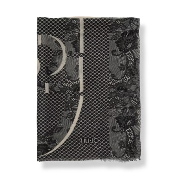 Sciarpa Liu Jo in tessuto con motivo floreale jacquard