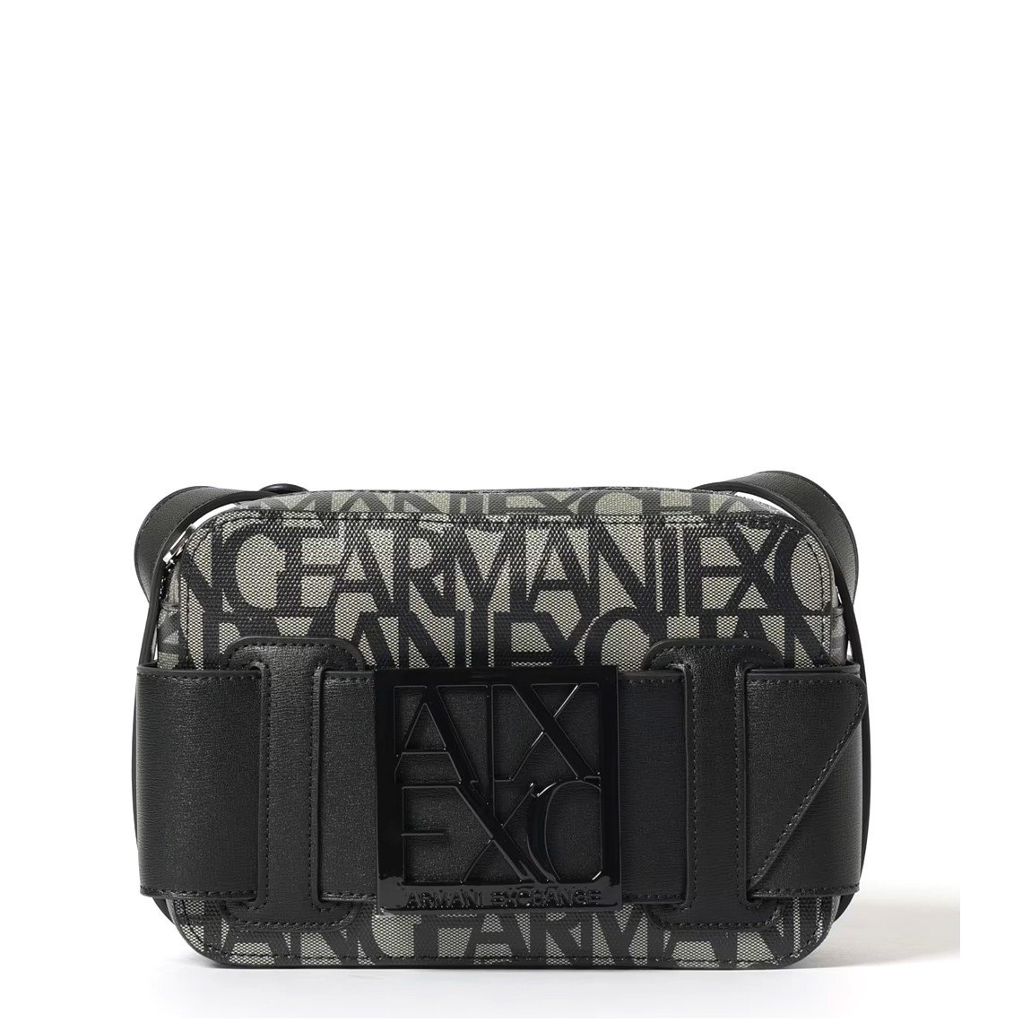 Borsa Armani Exchange in cotone spalmato con logo all over