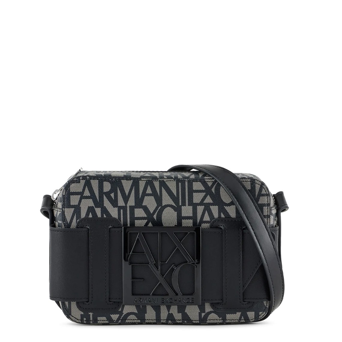 Borsa Armani Exchange in cotone spalmato con logo all over
