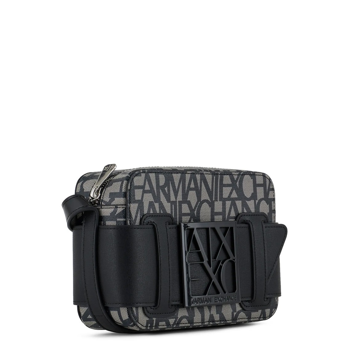 Borsa Armani Exchange in cotone spalmato con logo all over