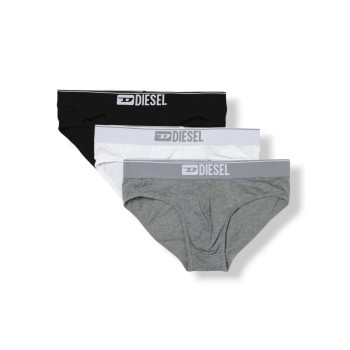 Set 3 paia di slip in cotone con logo Diesel