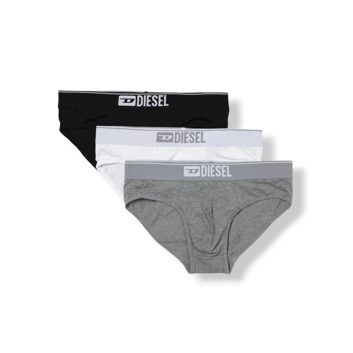 Set 3 paia di slip in cotone con logo Diesel