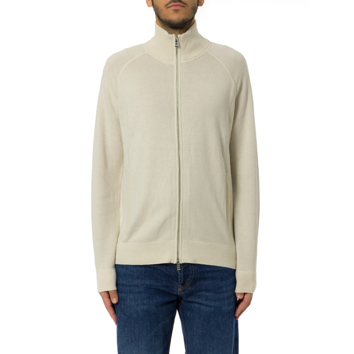 Cardigan Boss in cotone e lana vergine