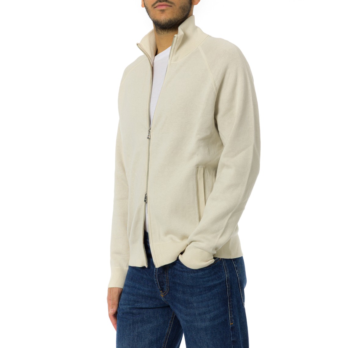 Cardigan Boss in cotone e lana vergine