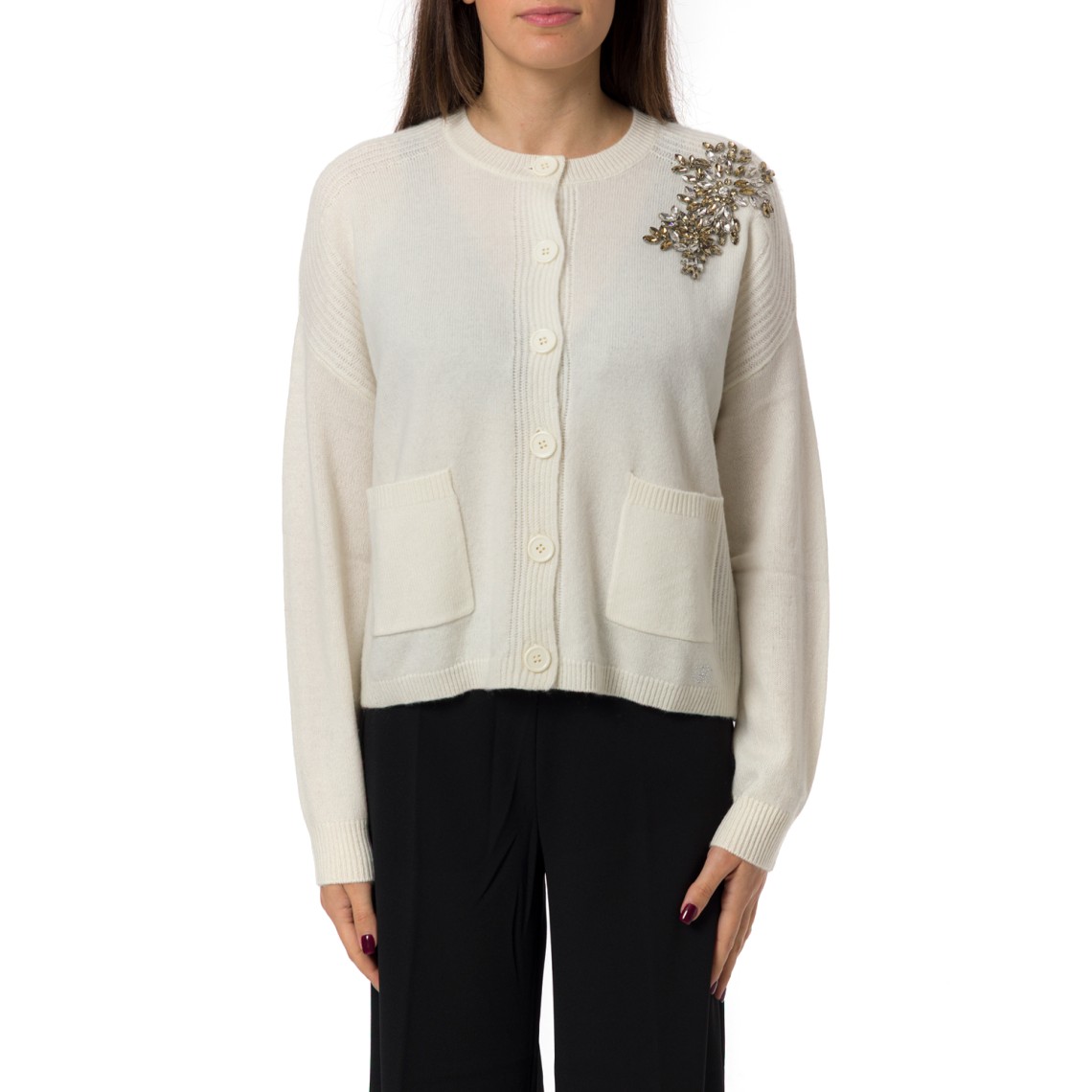 Cardigan Liu Jo con ricamo gioiello
