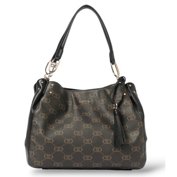 Borsa Liu Jo in pelle sintetica a grana con monogram all...