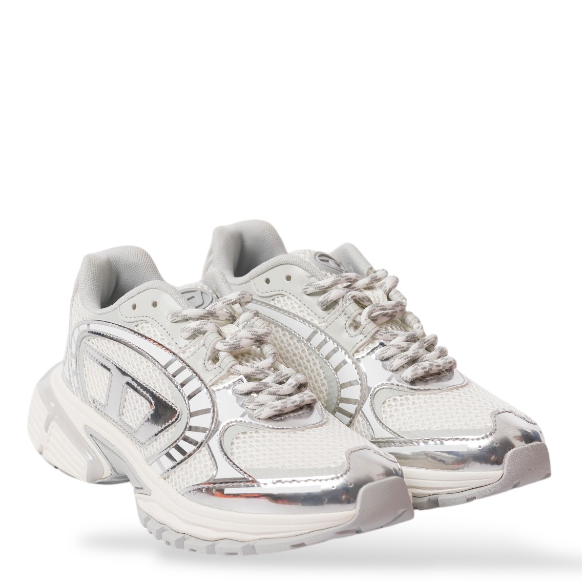 S-Pro-V-Dense-Sneaker in rete metallizzata con logo Oval D