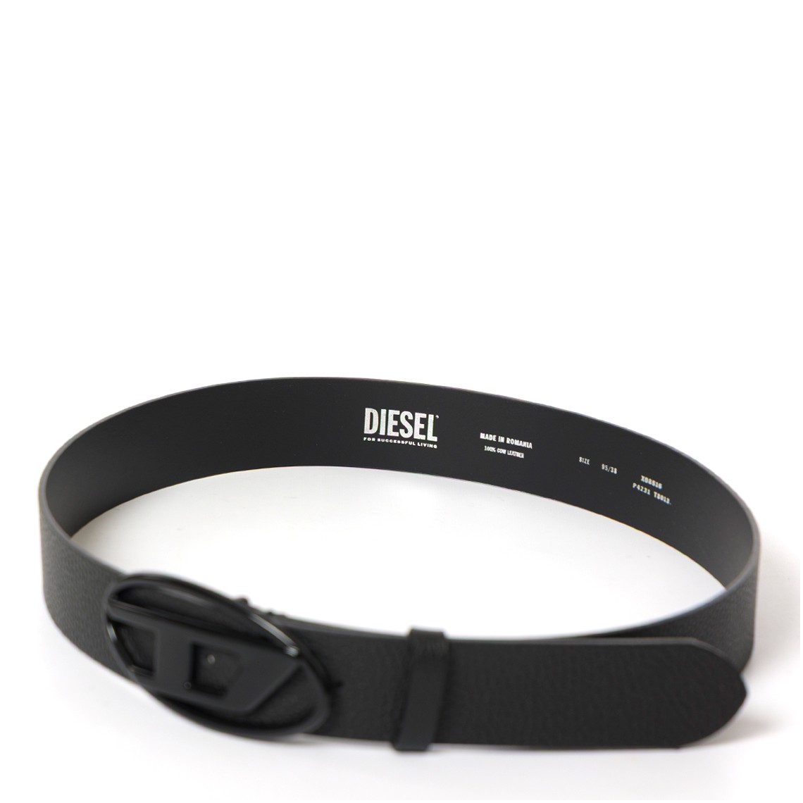 Cintura in pelle con fibbia in tono Diesel