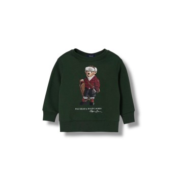 Felpa a girocollo in misto cotone con teddy Polo Ralph...