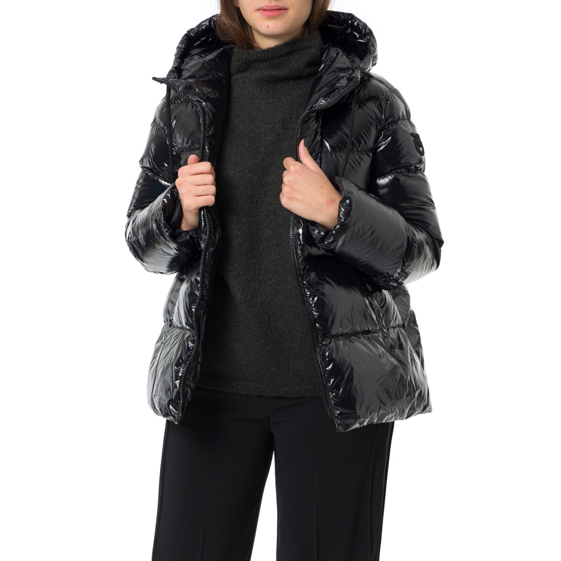 Piumino Eleodoro Caban Crystal nylon con cappuccio Pinko