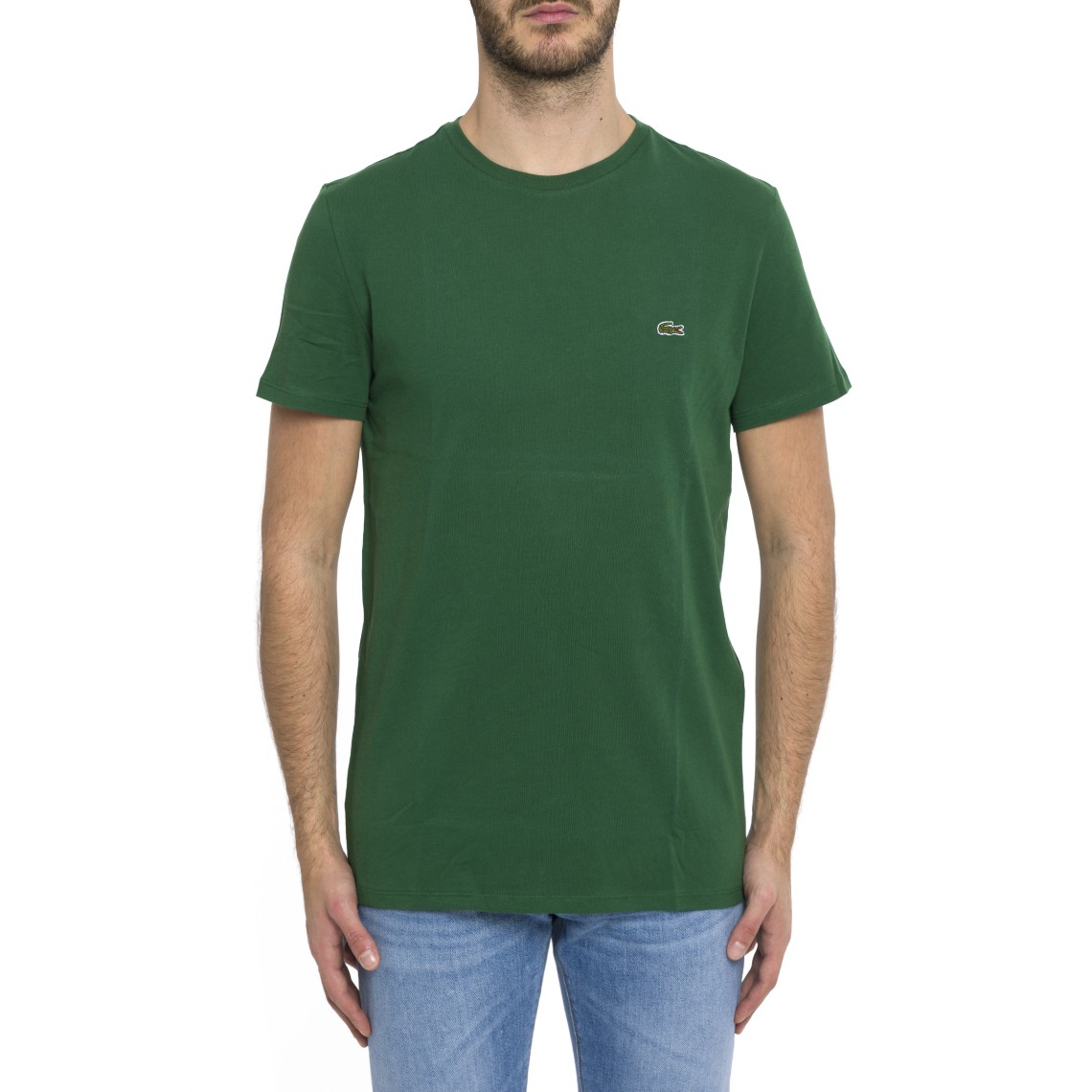 T-shirt girocollo in jersey di cotone Lacoste