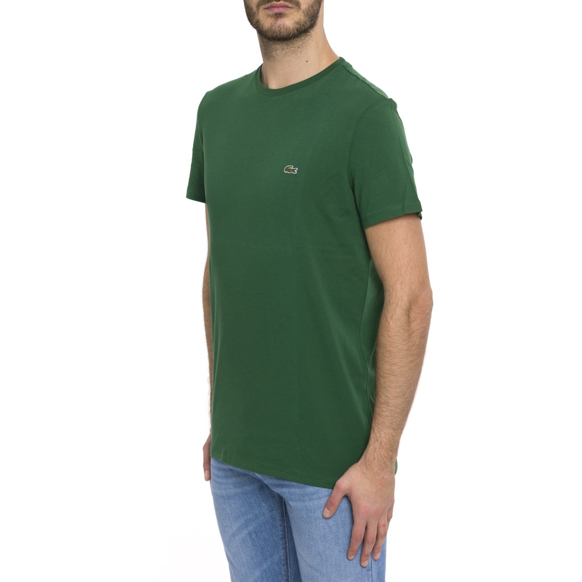 T-shirt girocollo in jersey di cotone Lacoste