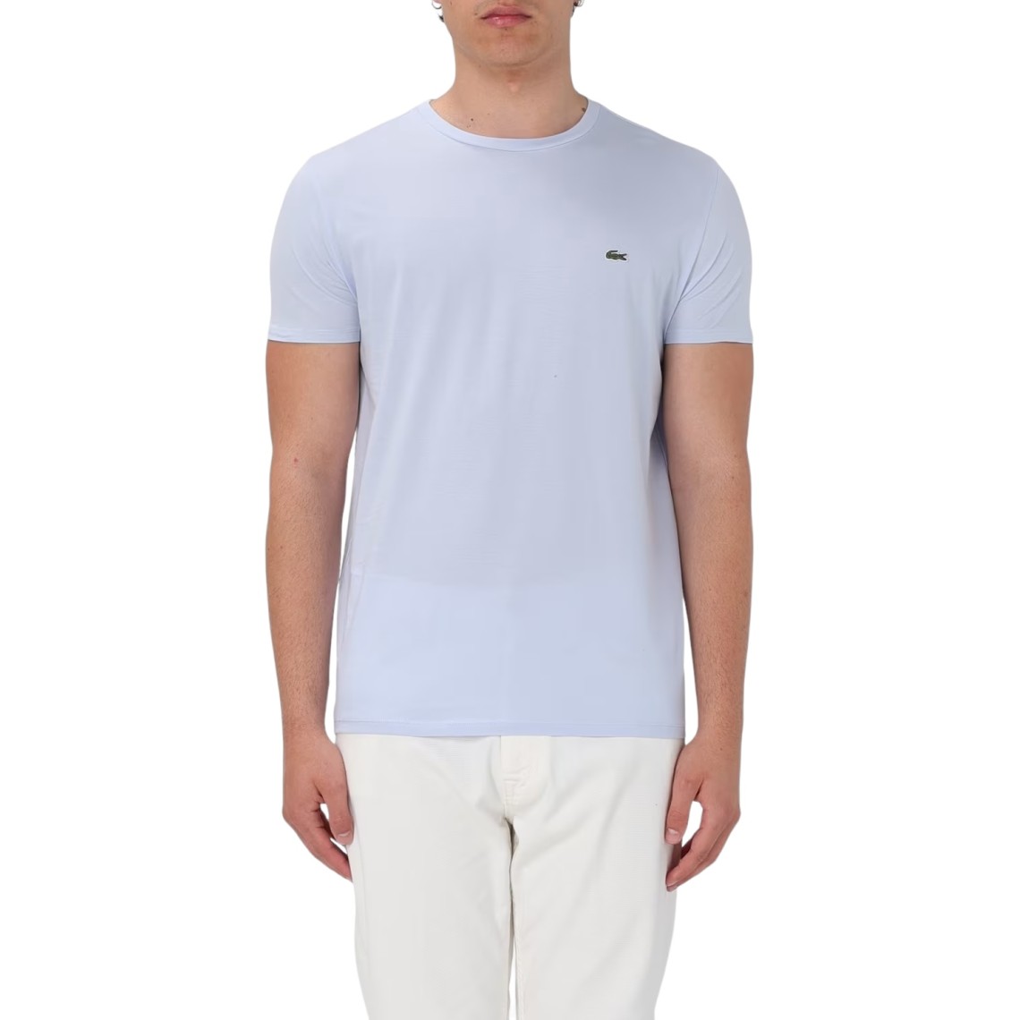 T-shirt girocollo in Jersey di cotone Lacoste