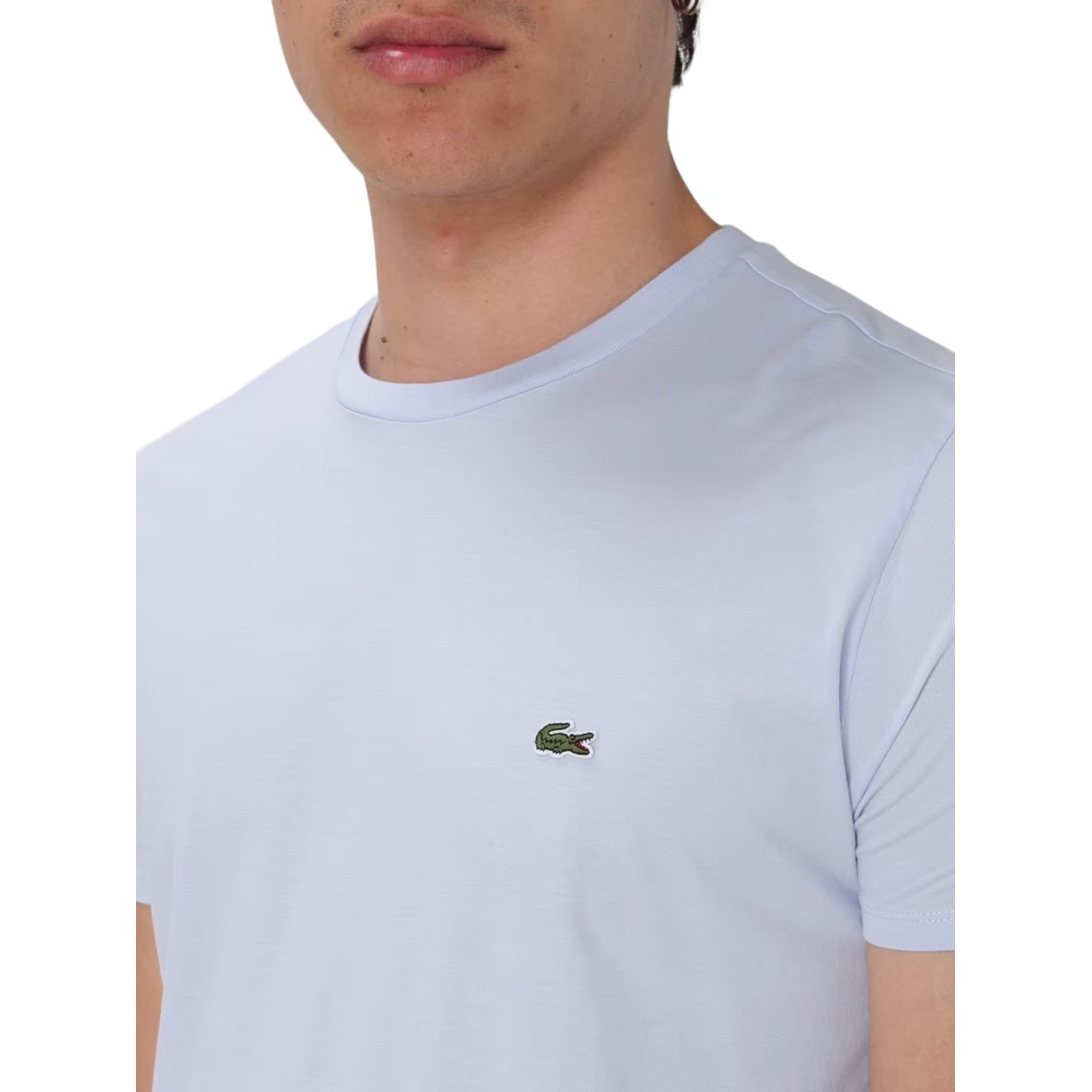 T-shirt girocollo in Jersey di cotone Lacoste