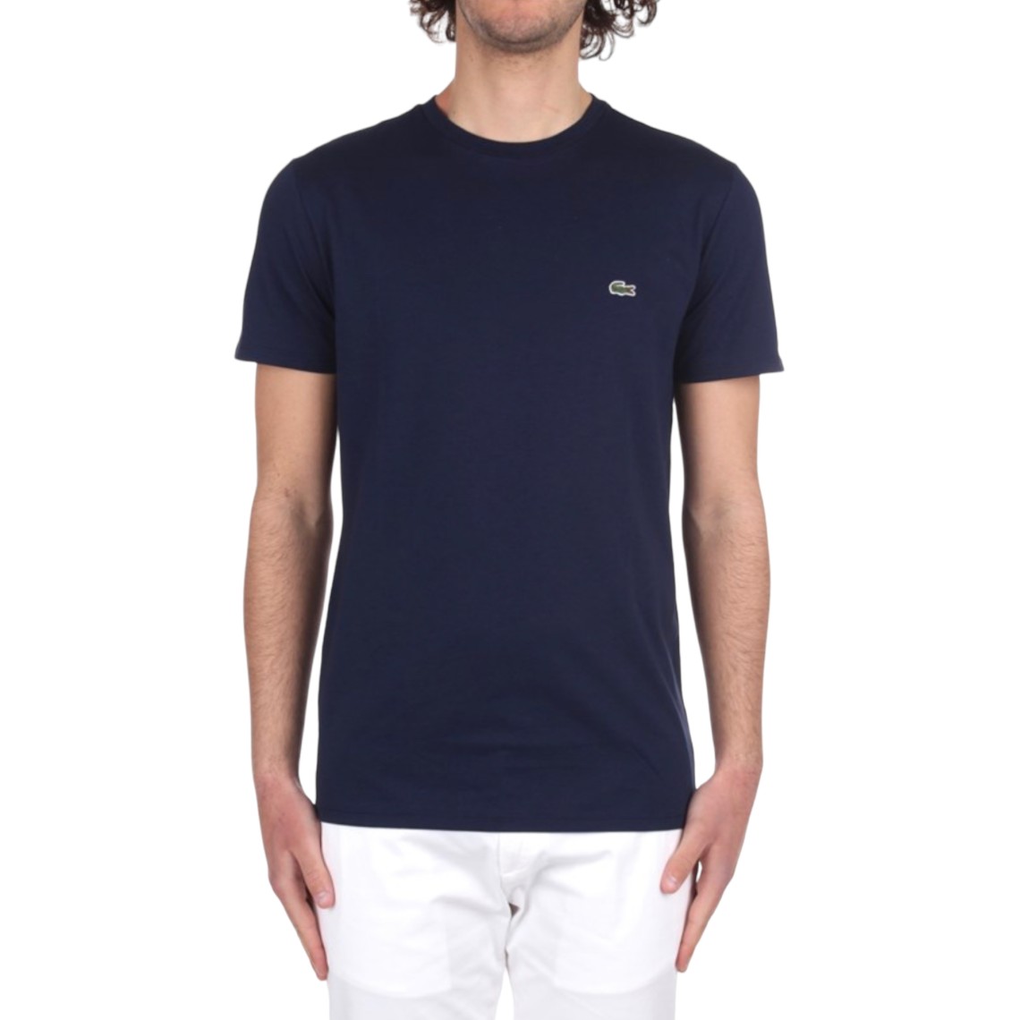 T-shirt girocollo in jersey di cotone Lacoste