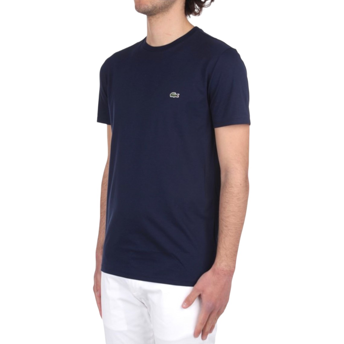 T-shirt girocollo in jersey di cotone Lacoste