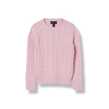 Maglia in cotone con logo Pony Polo Ralph Lauren bambina