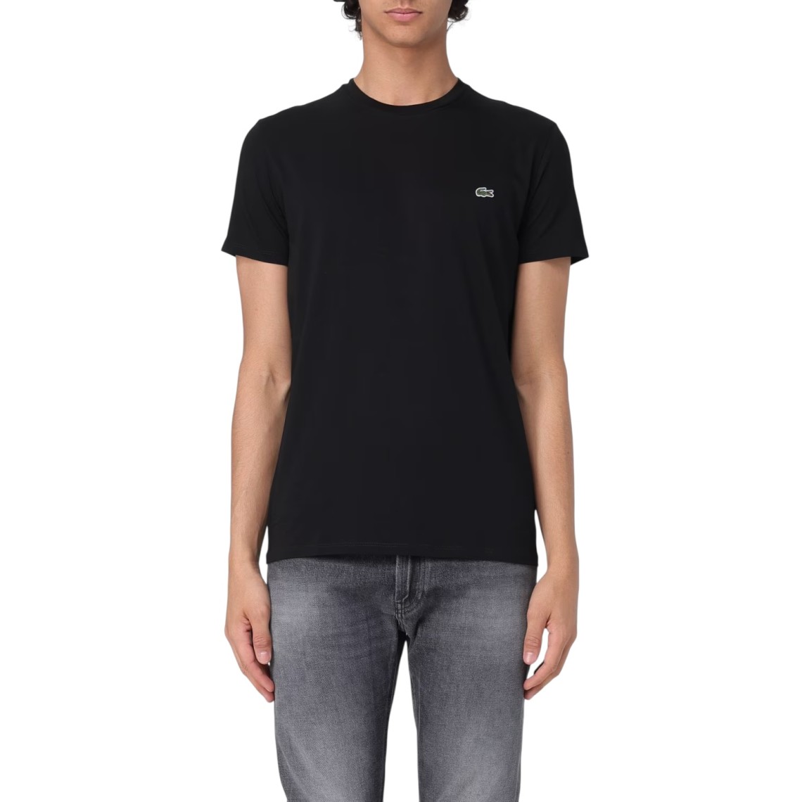 T-shirt girocollo in jersey di cotone Lacoste