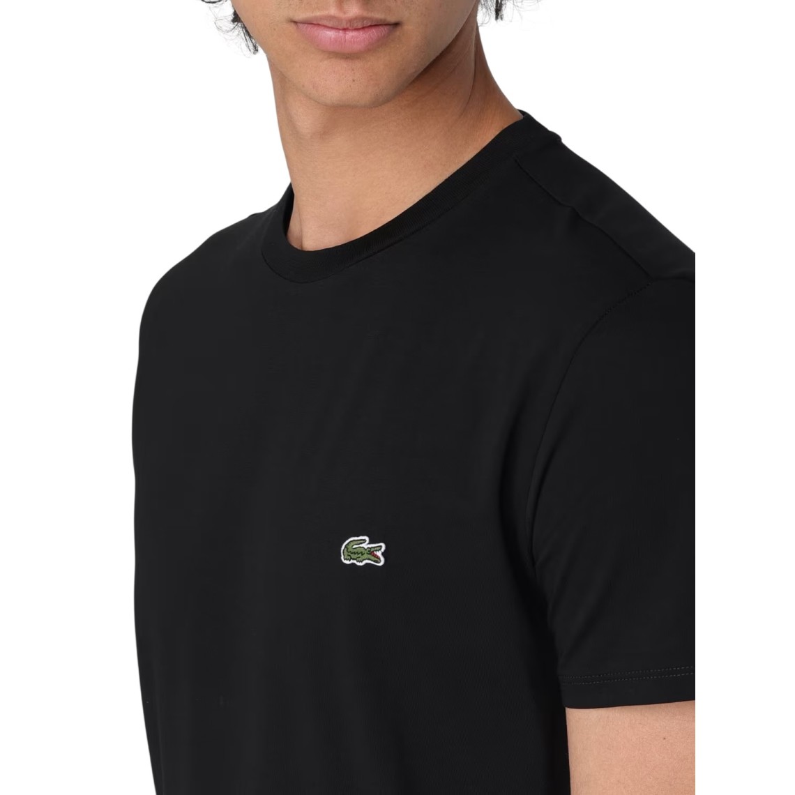 T-shirt girocollo in jersey di cotone Lacoste