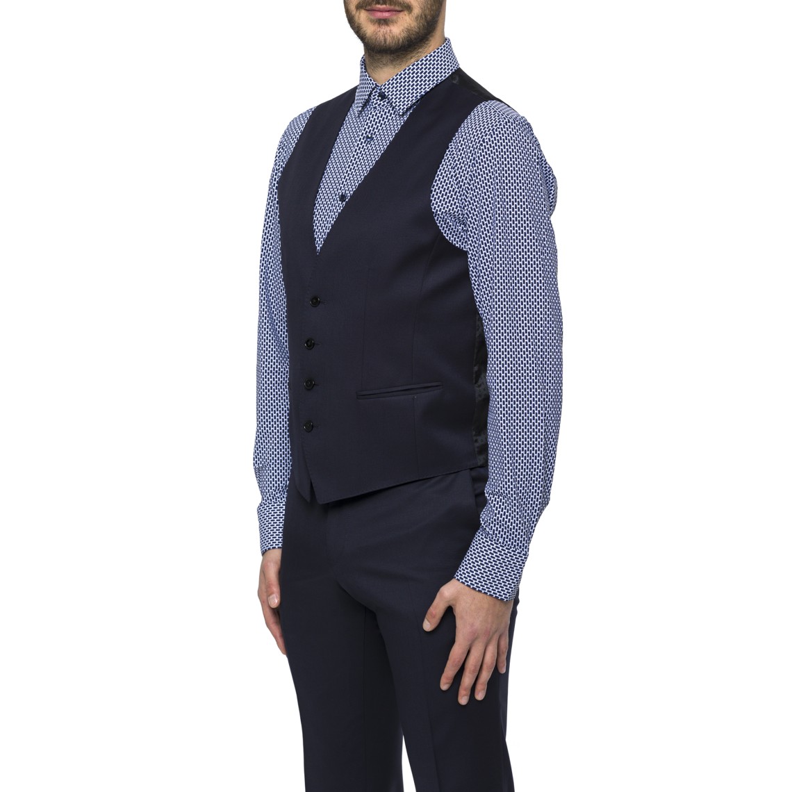 Gilet Boss slim fit in serge di lana vergine