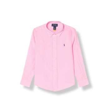Camicia Polo Ralph Lauren bambino in lino con logo