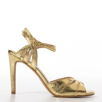 Sandali con tacco in pelle laminata Twinset