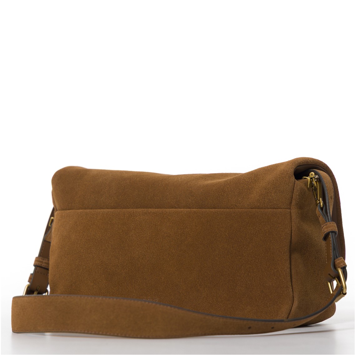 Borsa a tracolla media Love Bag Click Soft Horizontal Handle in suede Pinko