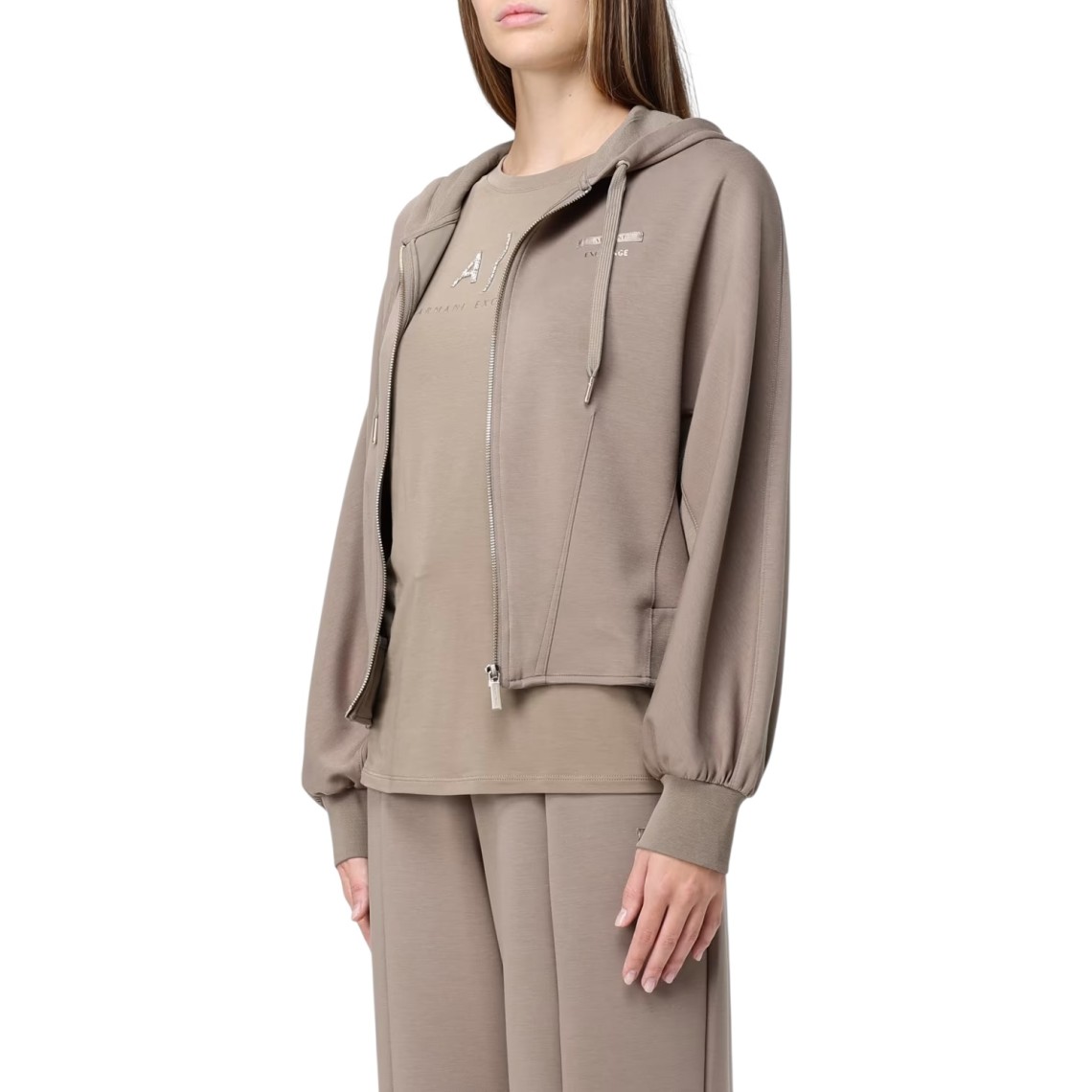 Felpa con cappuccio Armani Exchange in misto viscosa