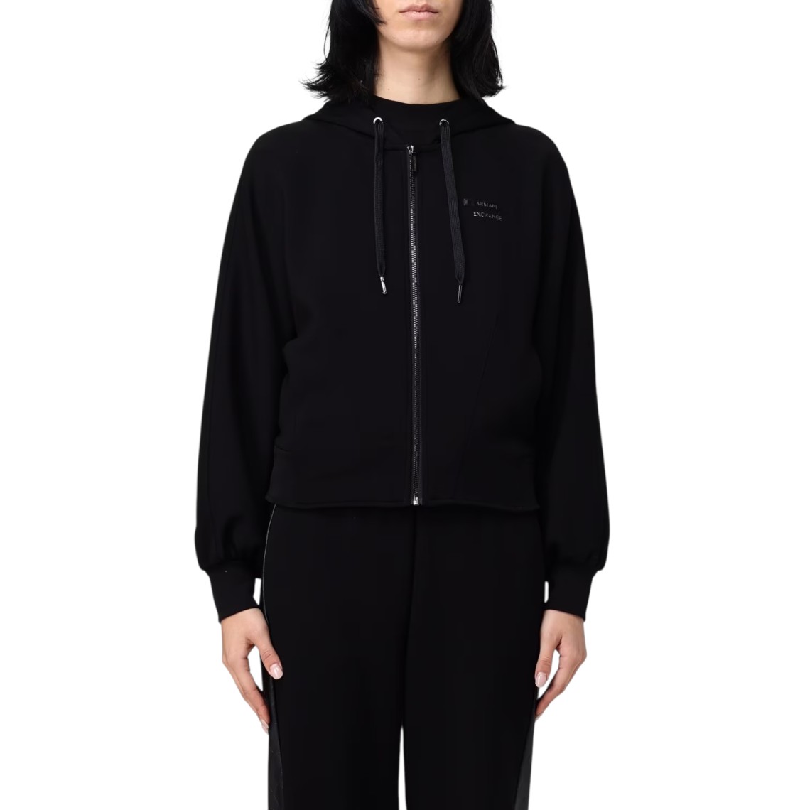 Felpa con cappuccio Armani Exchange in misto viscosa