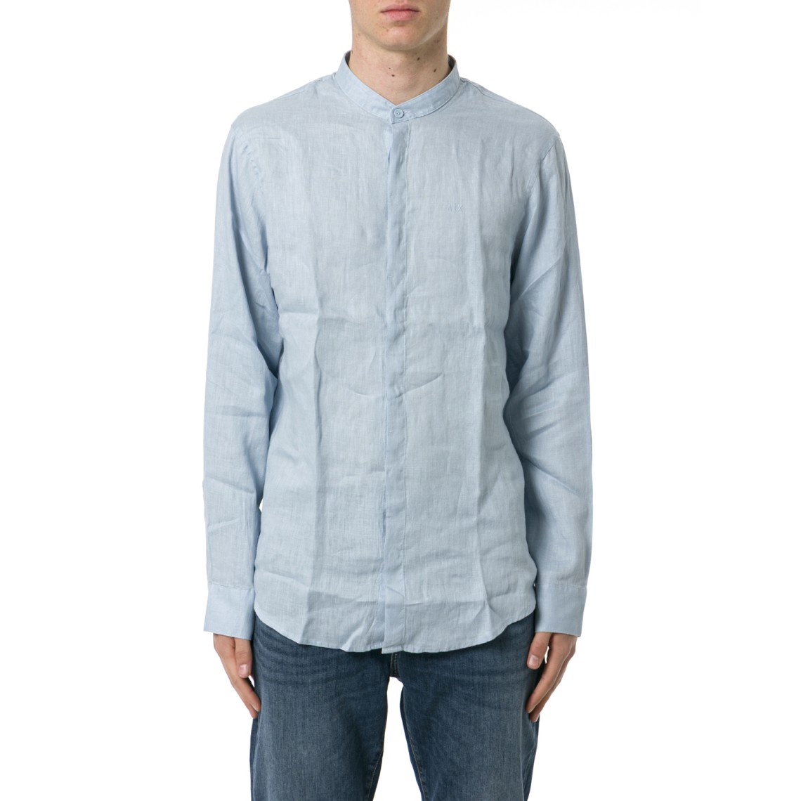 Camicia coreana in lino Armani Exchange
