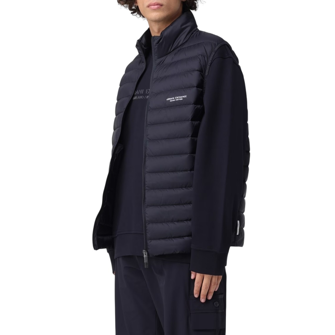 Gilet imbottito in nylon con logo Armani Exchange
