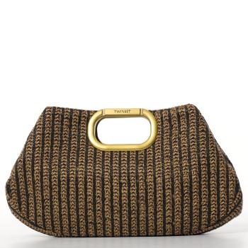 Maxi clutch in paglia jacquard Twinset