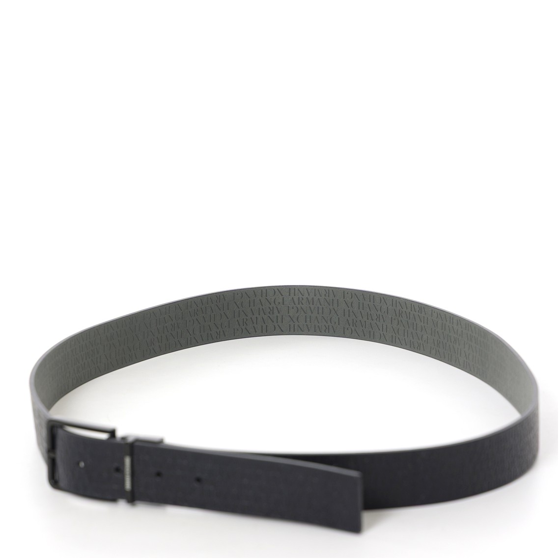 Cintura Armani Exchange reversibile in pelle con logo impresso