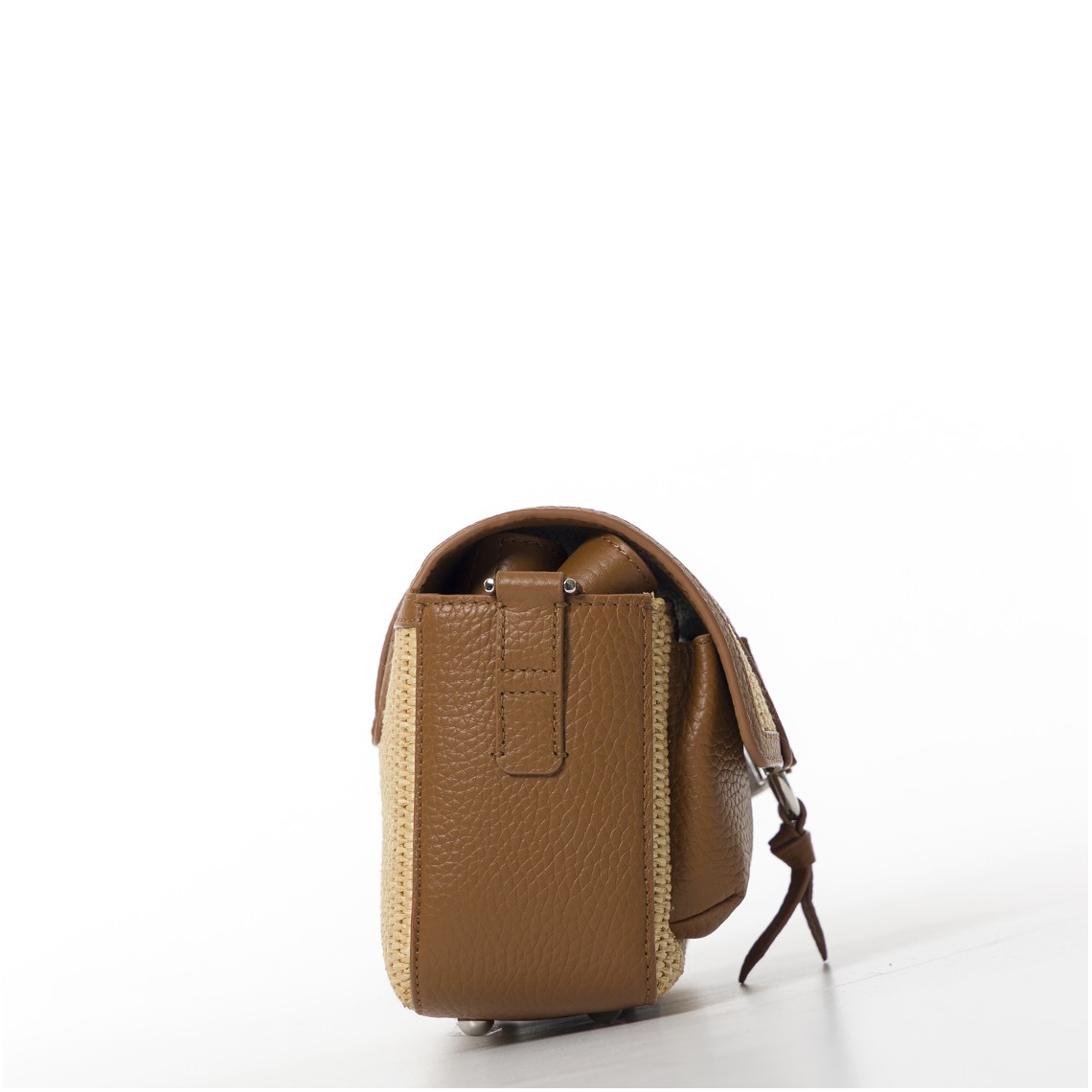 Borsa H01X Flap Hogan in pelle martellata e rafia