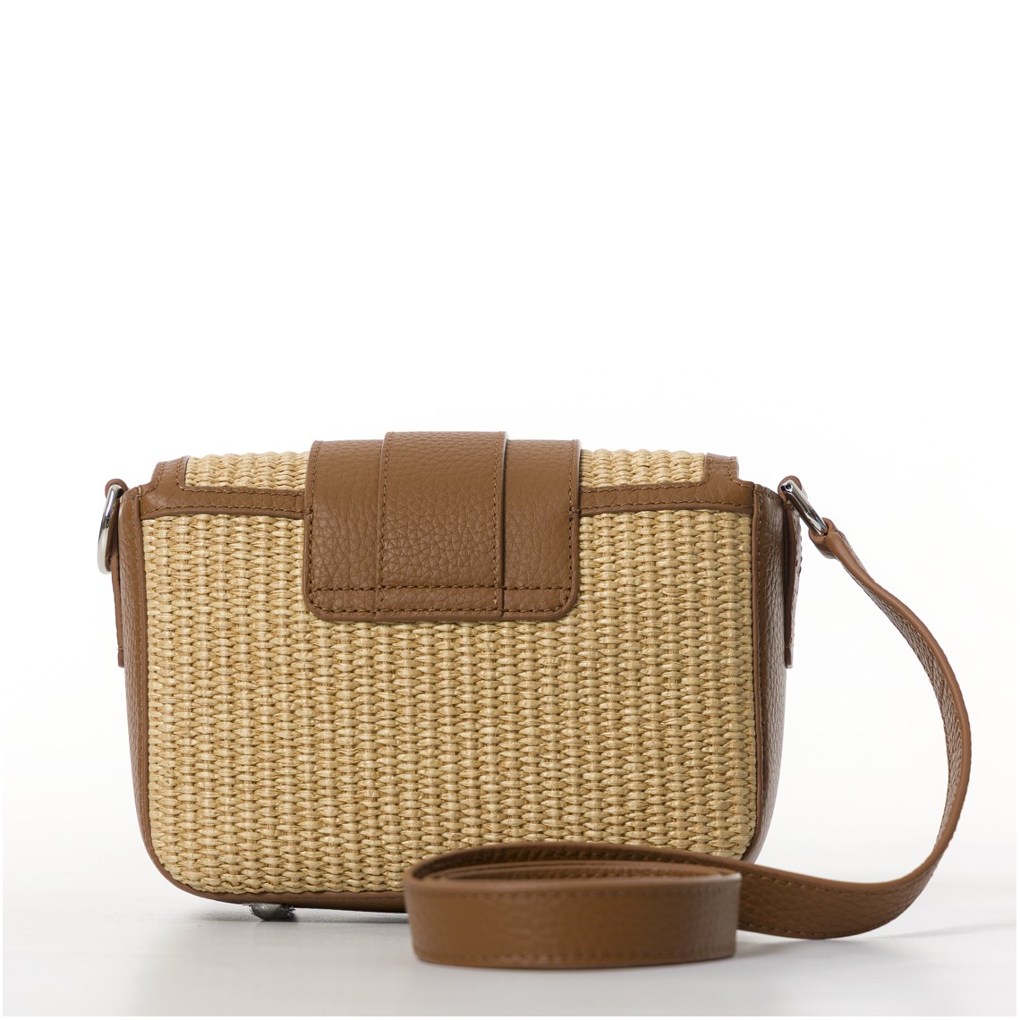 Borsa H01X Flap Hogan in pelle martellata e rafia