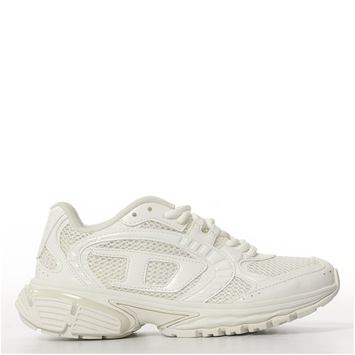 S-Pro-V-Dense-Sneaker monocromatiche in rete con logo Oval D Diesel