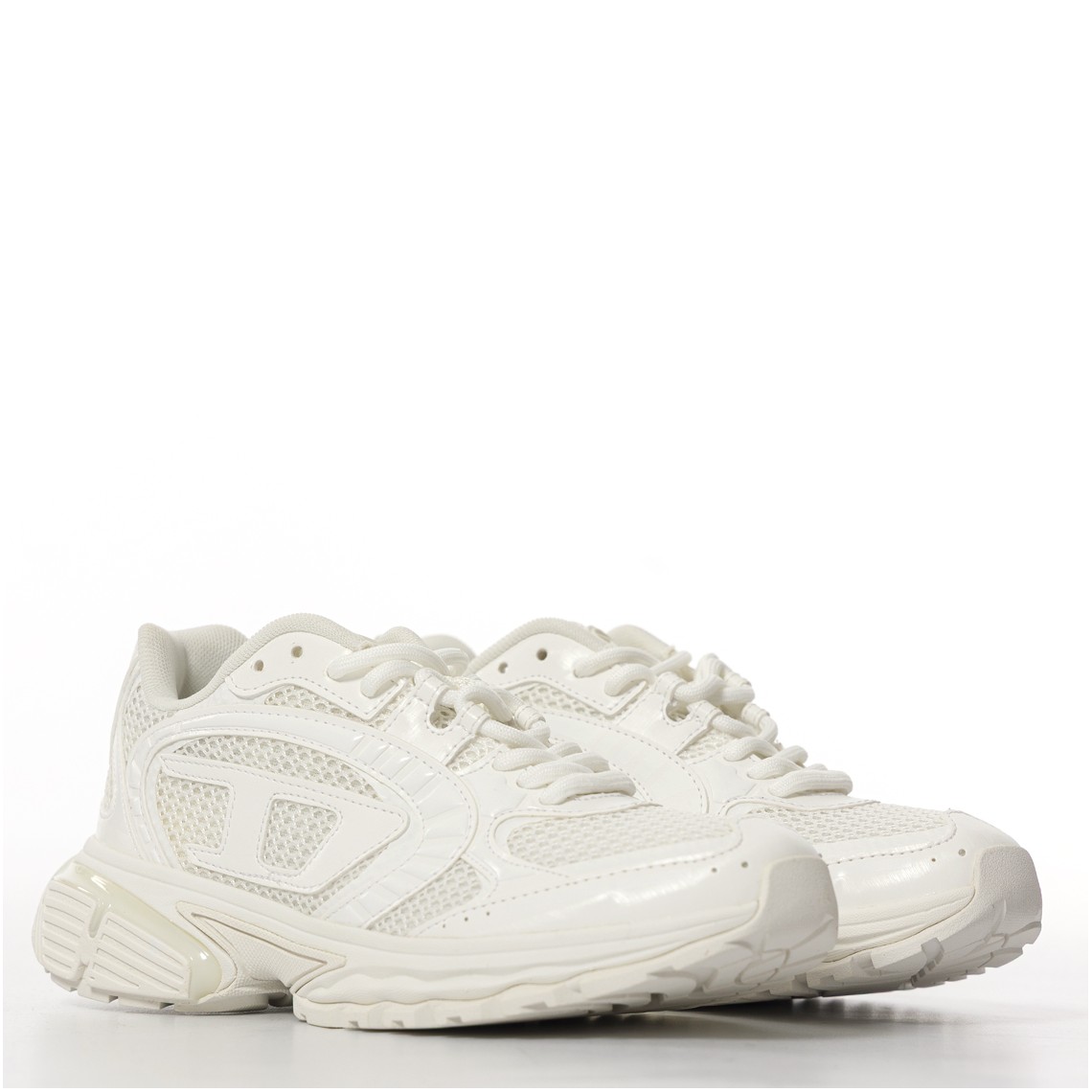 S-Pro-V-Dense-Sneaker monocromatiche in rete con logo Oval D Diesel