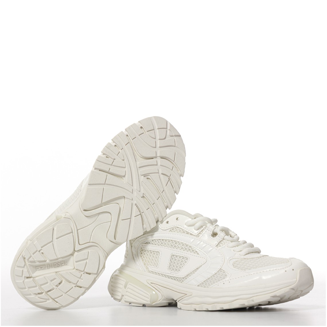 S-Pro-V-Dense-Sneaker monocromatiche in rete con logo Oval D Diesel