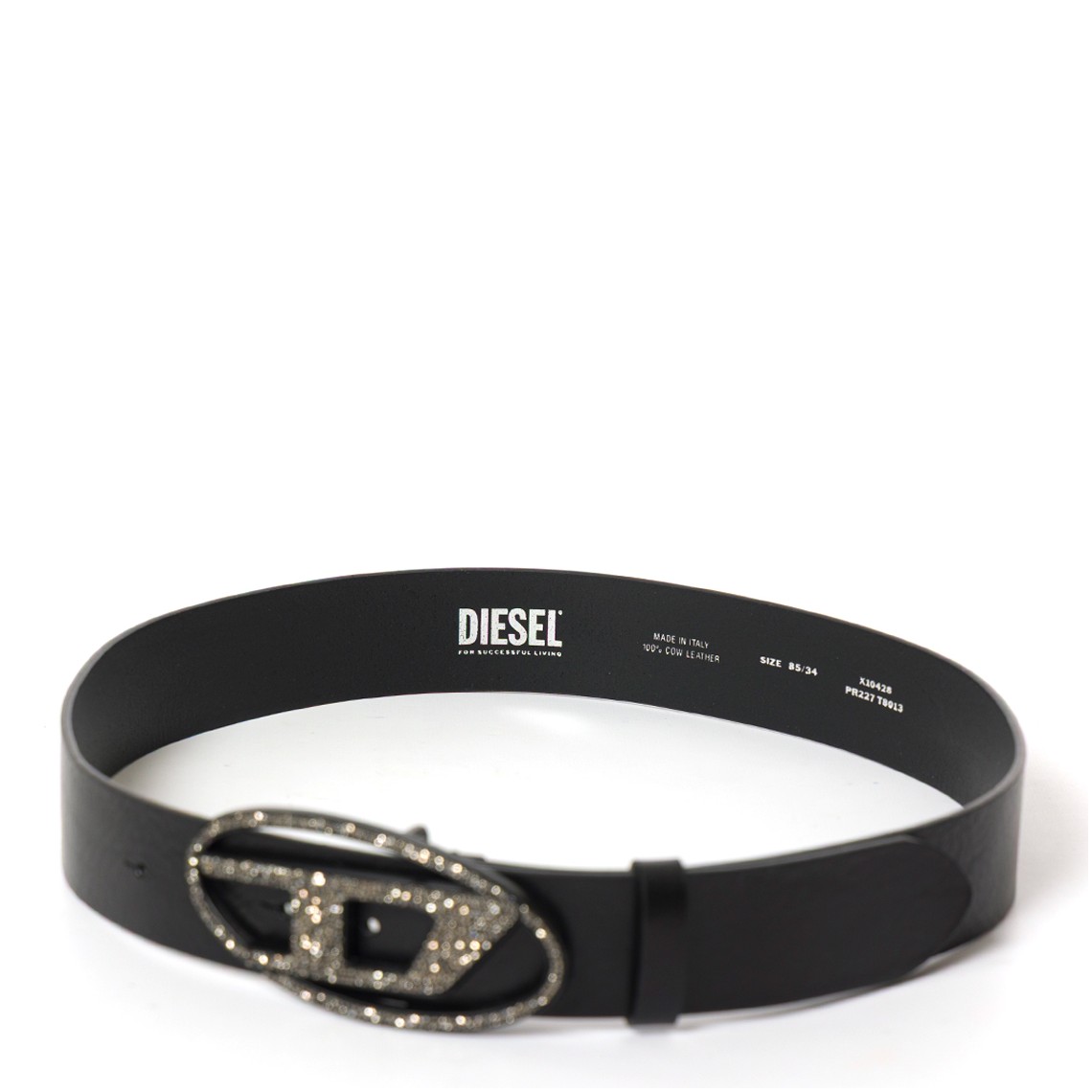 Cintura B-1DR 2.0 Diesel in pelle con fibbia di strass