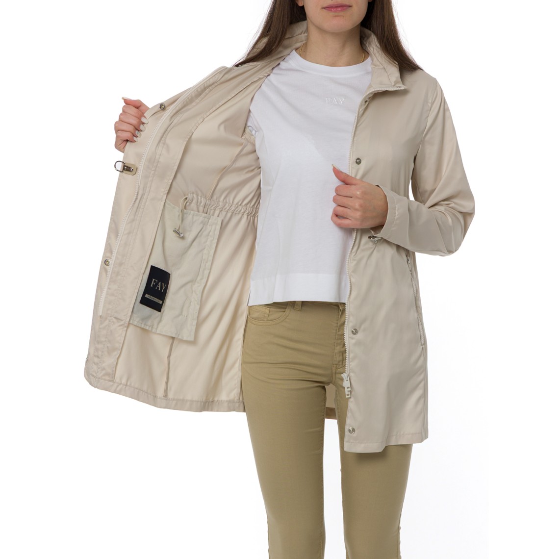 Virginia Coat in Popeline Tecnico Fay